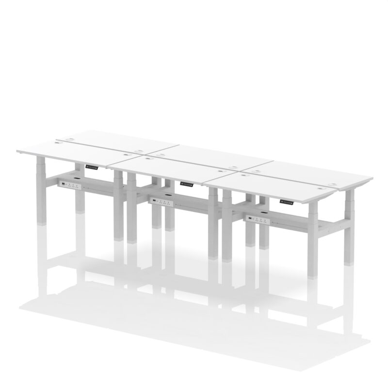 Air Back-to-Back Slimline Height Adjustable Bench Desk - 6 Person - Image 17