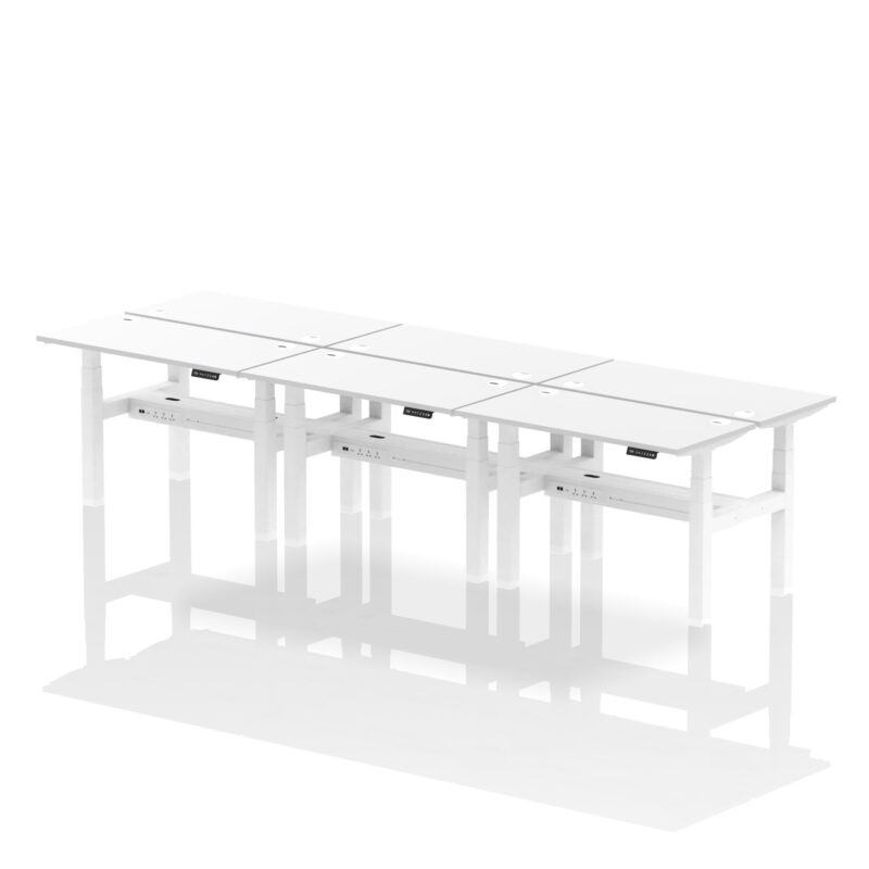 Air Back-to-Back Slimline Height Adjustable Bench Desk - 6 Person - Image 18