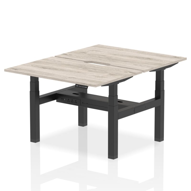 Air Back-to-Back Scalloped Edge Height Adjustable Bench Desk - 2 Person - Image 4