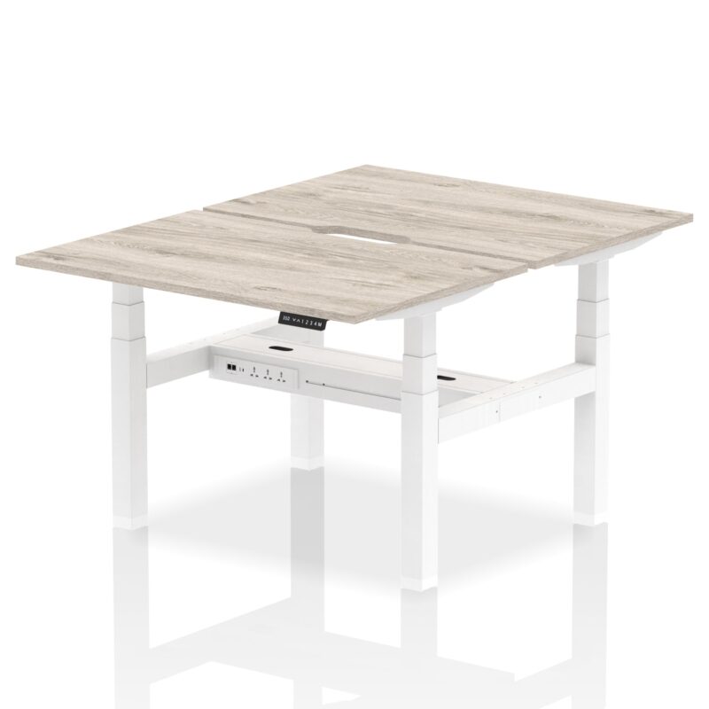 Air Back-to-Back Scalloped Edge Height Adjustable Bench Desk - 2 Person - Image 6
