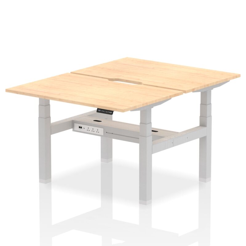 Air Back-to-Back Scalloped Edge Height Adjustable Bench Desk - 2 Person - Image 8