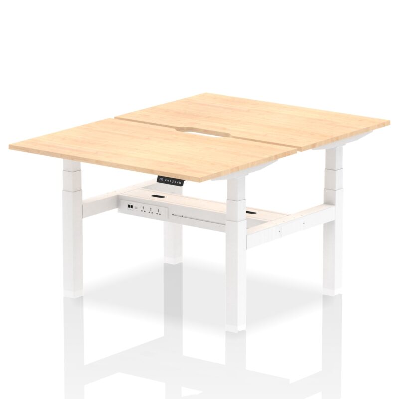 Air Back-to-Back Scalloped Edge Height Adjustable Bench Desk - 2 Person - Image 9