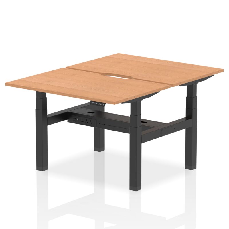 Air Back-to-Back Scalloped Edge Height Adjustable Bench Desk - 2 Person - Image 10
