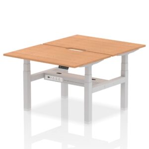 Air Back-to-Back Scalloped Edge Height Adjustable Bench Desk - 2 Person - Image 11