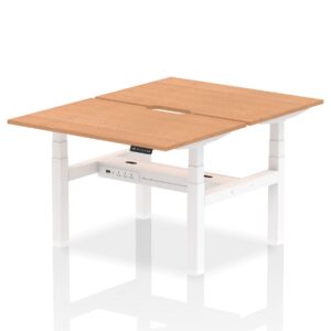 Air Back-to-Back Scalloped Edge Height Adjustable Bench Desk - 2 Person - Image 12