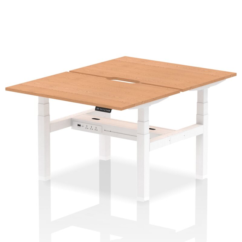 Air Back-to-Back Scalloped Edge Height Adjustable Bench Desk - 2 Person - Image 12