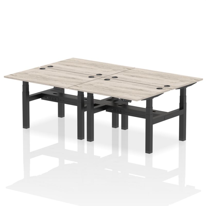Air Back-to-Back Height Adjustable Bench Desk - 4 Person - Image 4