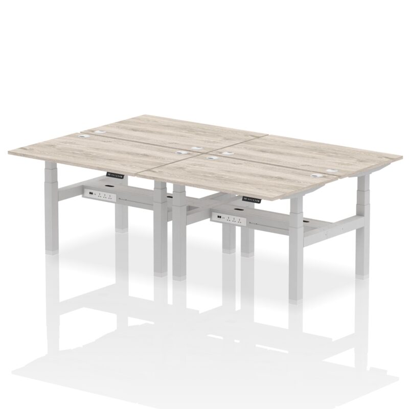 Air Back-to-Back Height Adjustable Bench Desk - 4 Person - Image 5