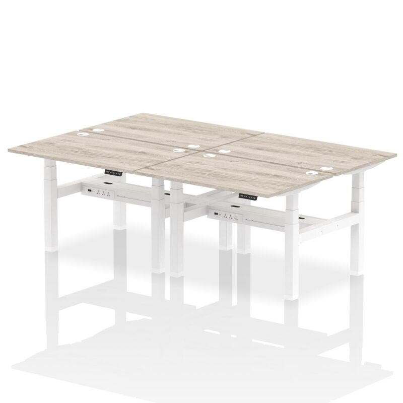 Air Back-to-Back Height Adjustable Bench Desk - 4 Person - Image 6