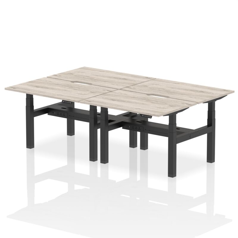 Air Back-to-Back Scalloped Edge Height Adjustable Bench Desk - 4 Person - Image 4