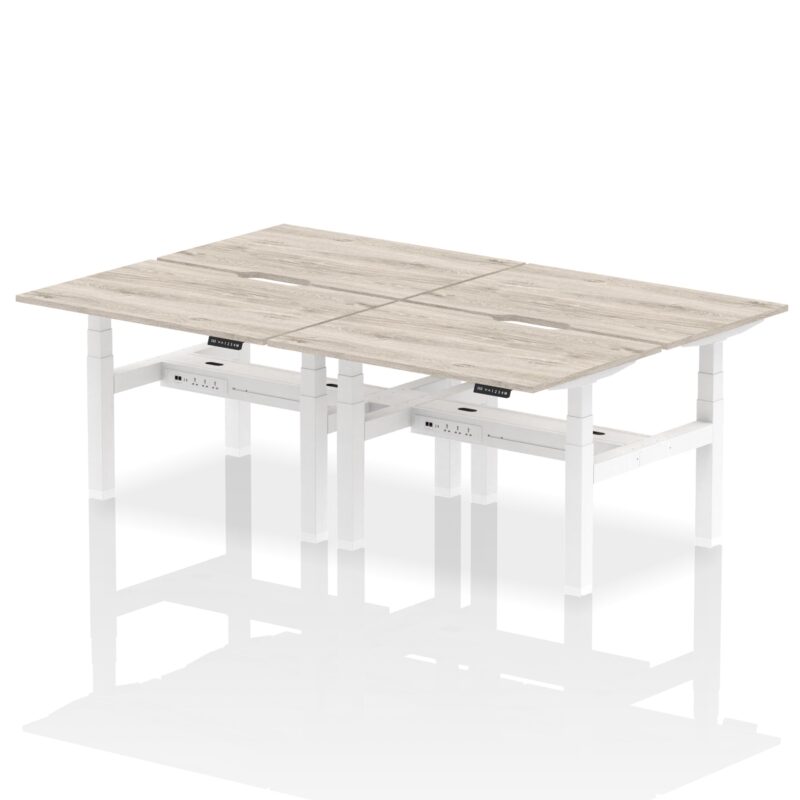Air Back-to-Back Scalloped Edge Height Adjustable Bench Desk - 4 Person - Image 6