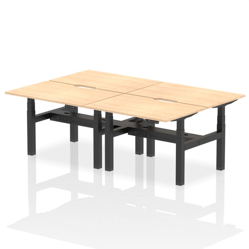 Air Back-to-Back Scalloped Edge Height Adjustable Bench Desk - 4 Person - Image 7
