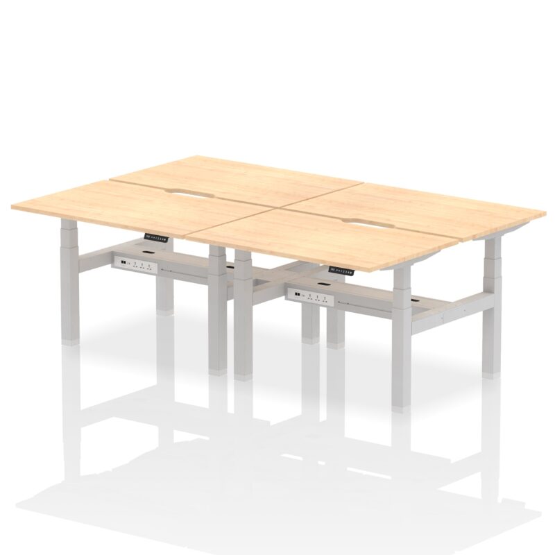 Air Back-to-Back Scalloped Edge Height Adjustable Bench Desk - 4 Person - Image 8