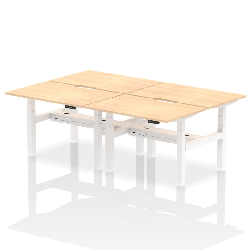 Air Back-to-Back Scalloped Edge Height Adjustable Bench Desk - 4 Person - Image 9