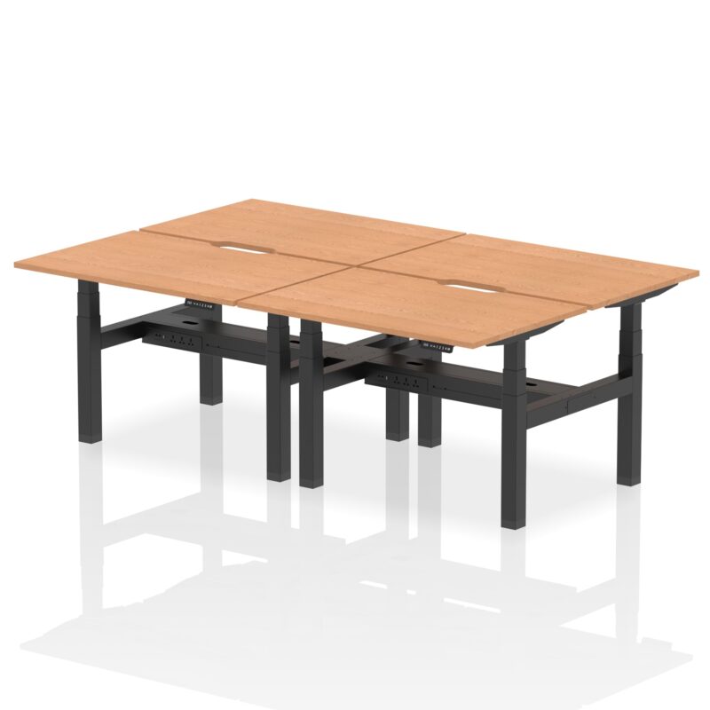 Air Back-to-Back Scalloped Edge Height Adjustable Bench Desk - 4 Person - Image 10