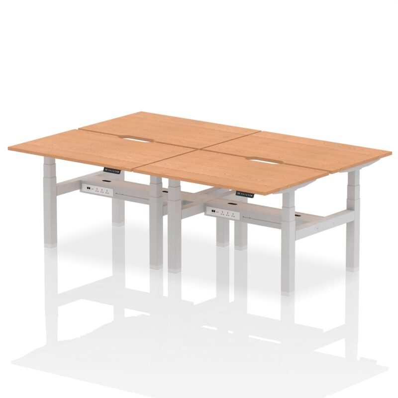 Air Back-to-Back Scalloped Edge Height Adjustable Bench Desk - 4 Person - Image 11