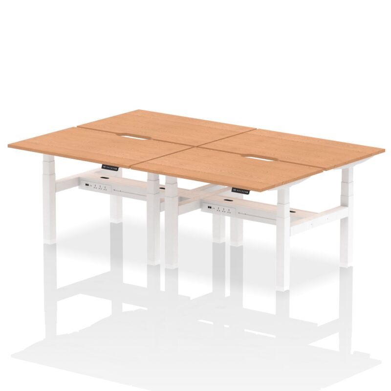 Air Back-to-Back Scalloped Edge Height Adjustable Bench Desk - 4 Person - Image 12