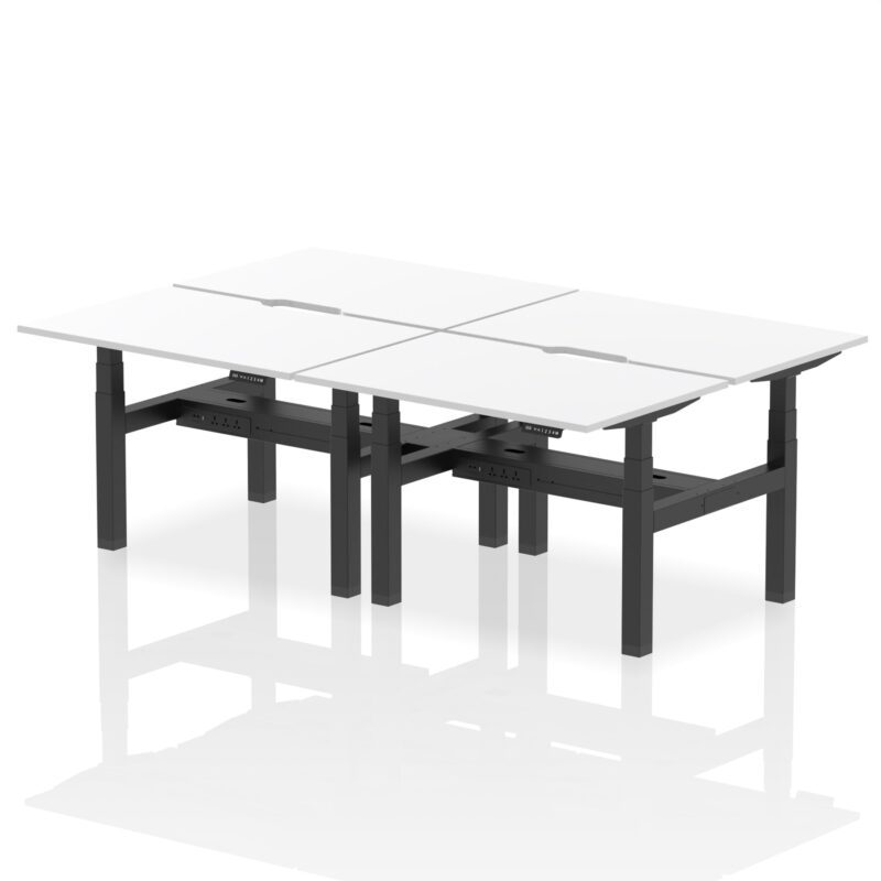 Air Back-to-Back Scalloped Edge Height Adjustable Bench Desk - 4 Person - Image 16