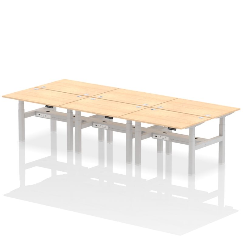 Air Back-to-Back Height Adjustable Bench Desk - 6 Person - Image 8