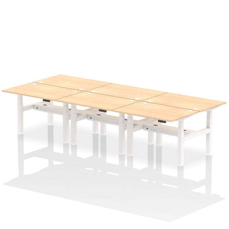 Air Back-to-Back Height Adjustable Bench Desk - 6 Person - Image 9