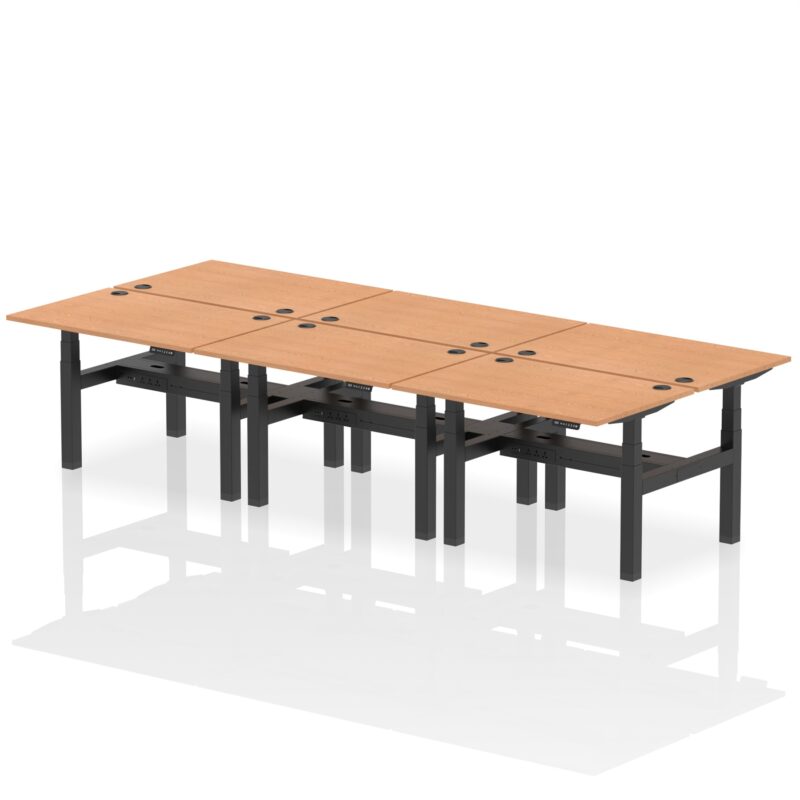 Air Back-to-Back Height Adjustable Bench Desk - 6 Person - Image 10