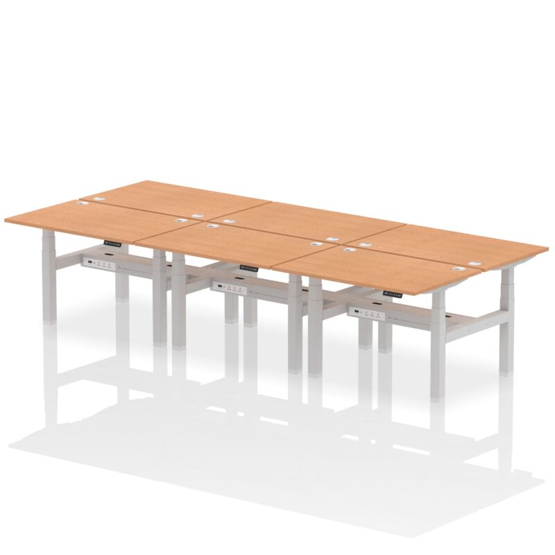 Air Back-to-Back Height Adjustable Bench Desk - 6 Person - Image 11