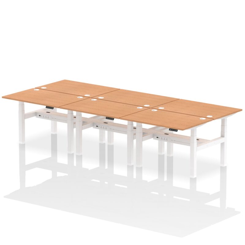 Air Back-to-Back Height Adjustable Bench Desk - 6 Person - Image 12