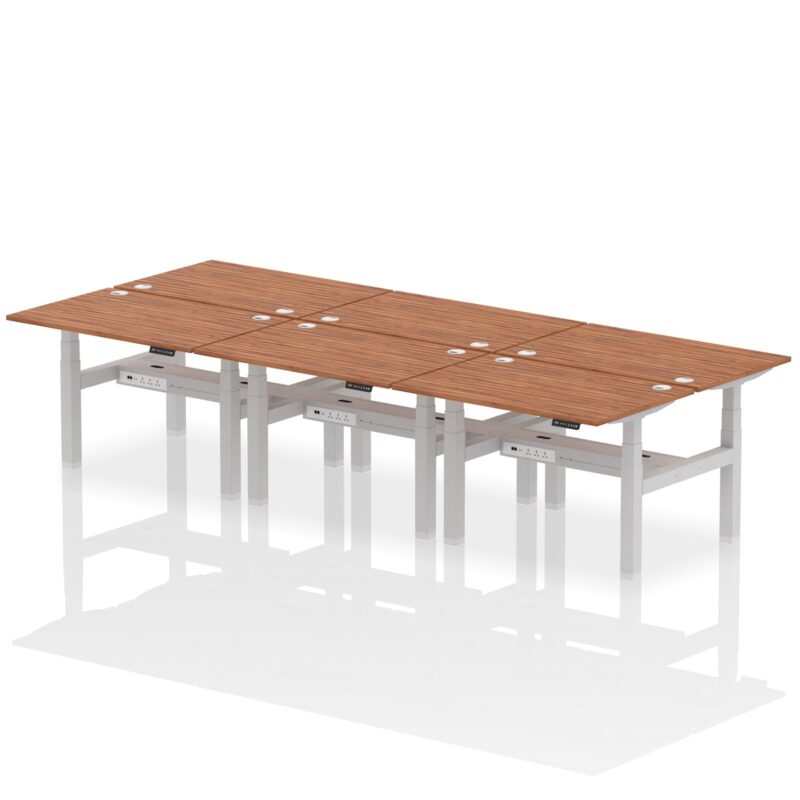 Air Back-to-Back Height Adjustable Bench Desk - 6 Person - Image 14
