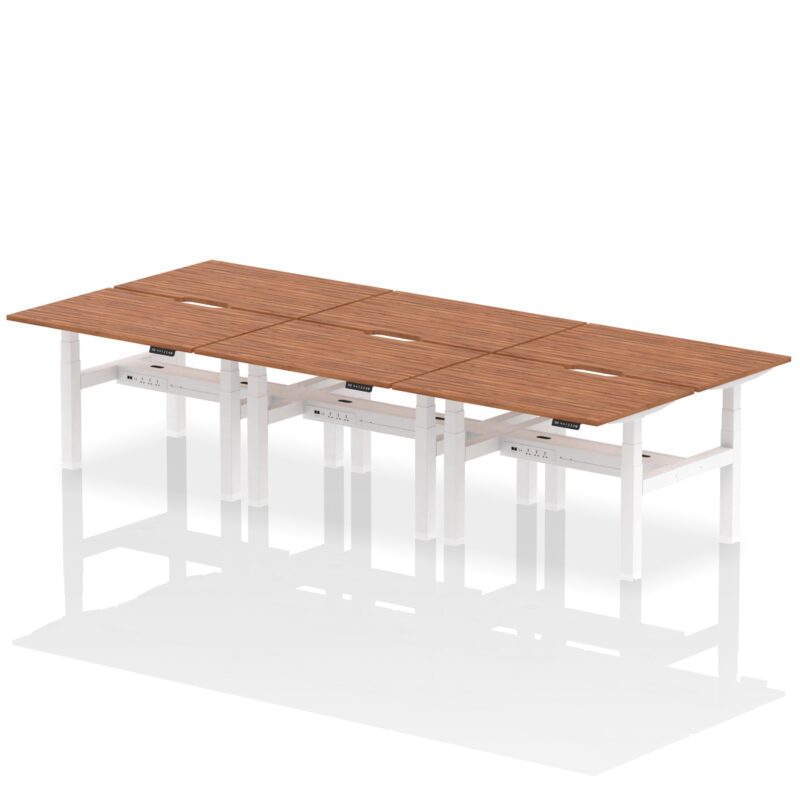 Air Back-to-Back Scalloped Edge Height Adjustable Bench Desk - 6 Person - Image 15
