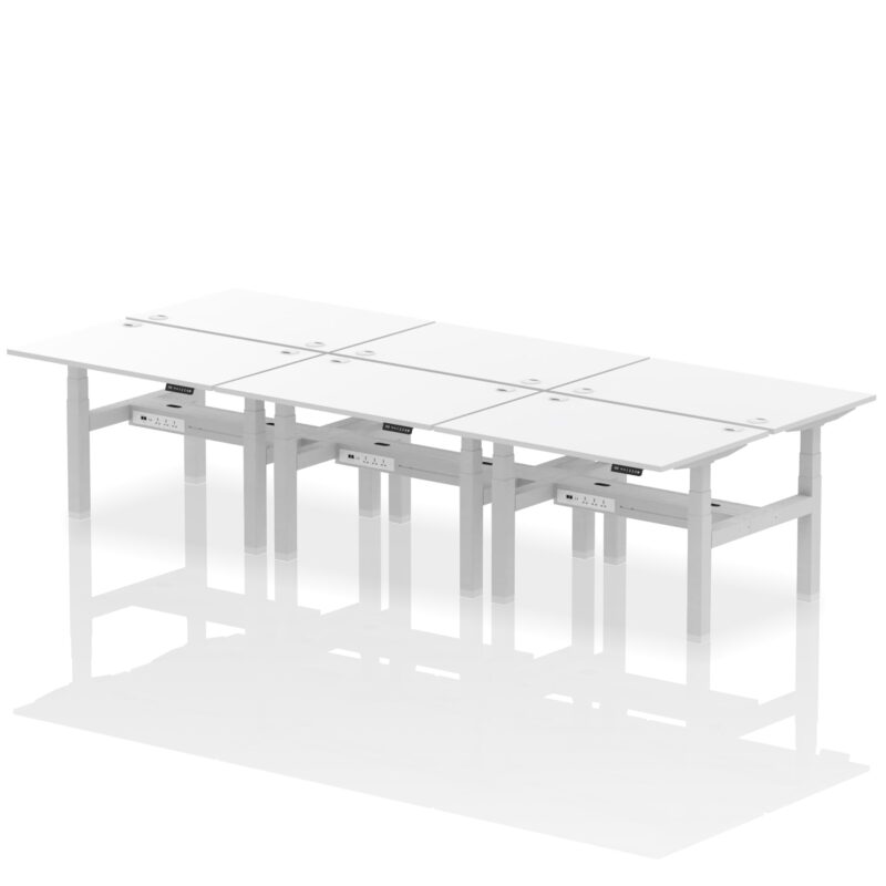 Air Back-to-Back Height Adjustable Bench Desk - 6 Person - Image 17