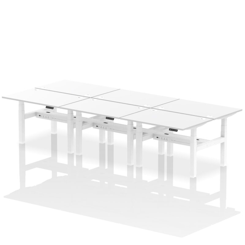 Air Back-to-Back Height Adjustable Bench Desk - 6 Person - Image 18