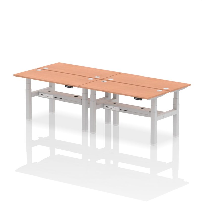 Air Back-to-Back Slimline Height Adjustable Bench Desk - 4 Person - Image 20