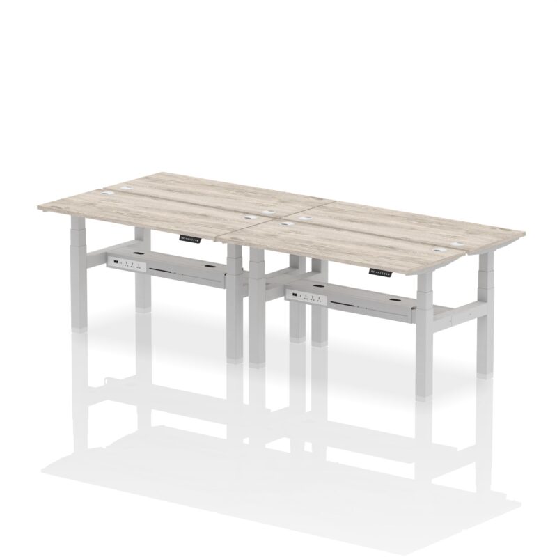 Air Back-to-Back Slimline Height Adjustable Bench Desk - 4 Person - Image 23