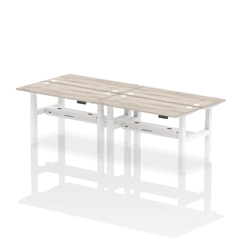 Air Back-to-Back Slimline Height Adjustable Bench Desk - 4 Person - Image 24