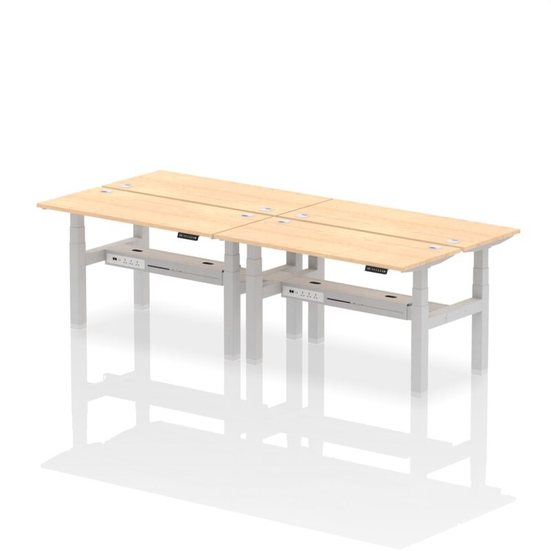 Air Back-to-Back Slimline Height Adjustable Bench Desk - 4 Person - Image 26