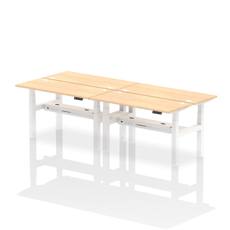 Air Back-to-Back Slimline Height Adjustable Bench Desk - 4 Person - Image 27