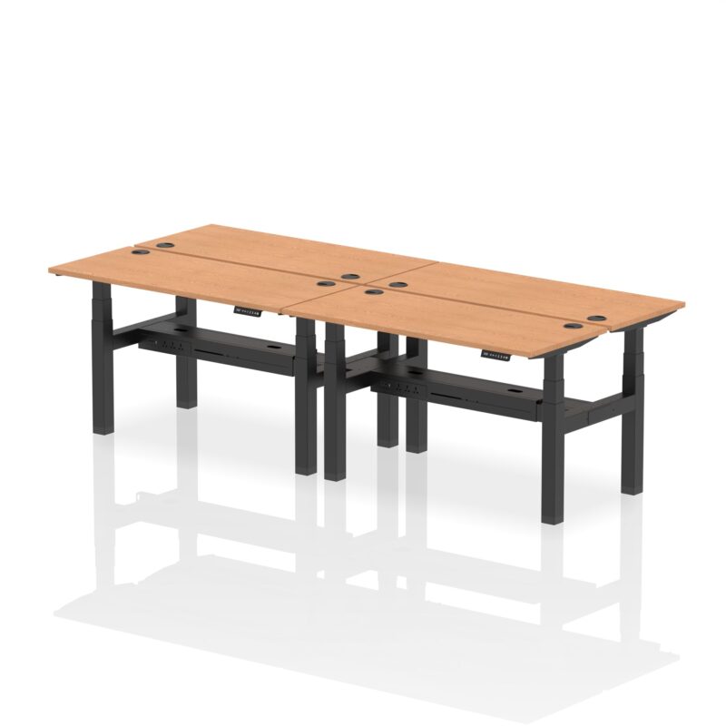 Air Back-to-Back Slimline Height Adjustable Bench Desk - 4 Person - Image 28