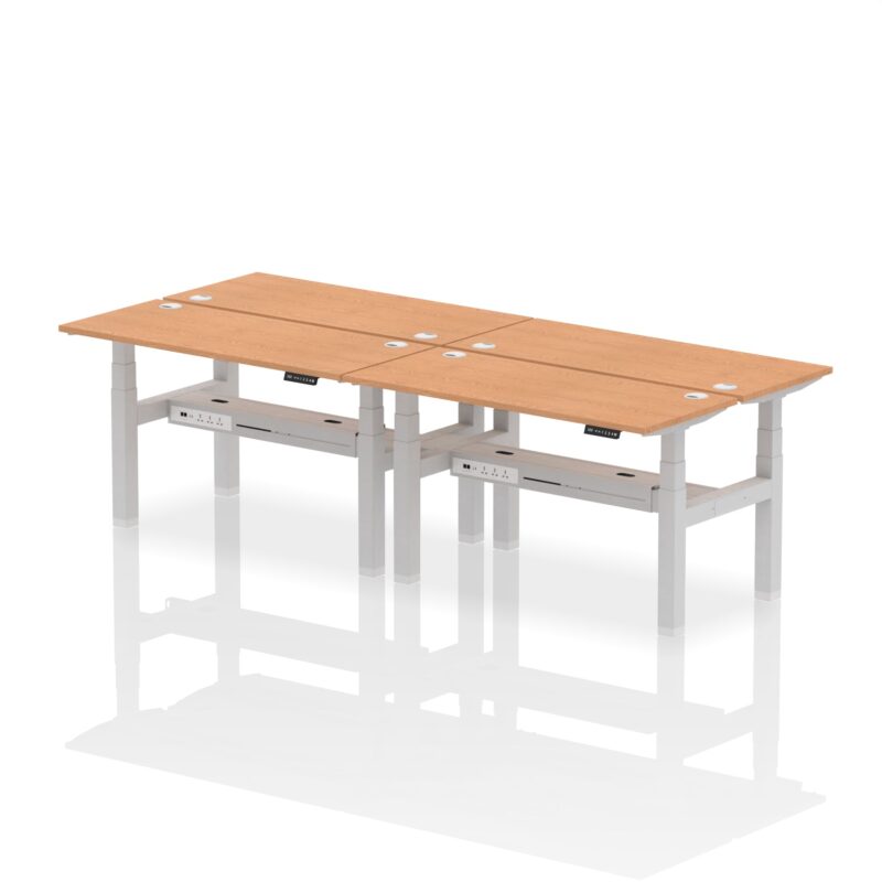 Air Back-to-Back Slimline Height Adjustable Bench Desk - 4 Person - Image 29
