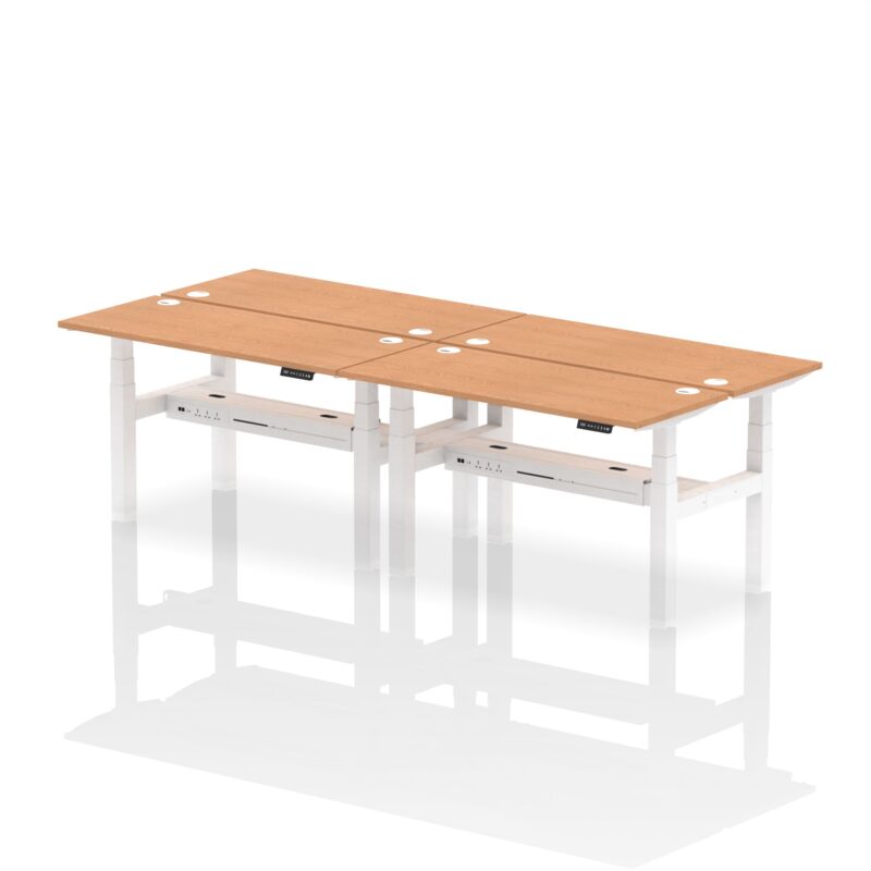 Air Back-to-Back Slimline Height Adjustable Bench Desk - 4 Person - Image 30