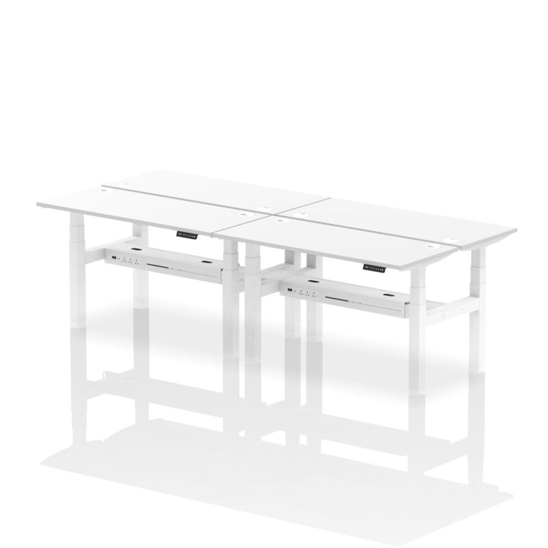 Air Back-to-Back Slimline Height Adjustable Bench Desk - 4 Person - Image 36