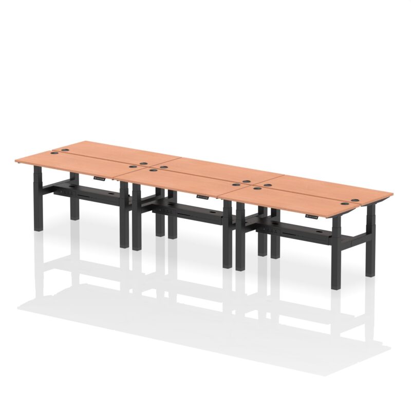 Air Back-to-Back Slimline Height Adjustable Bench Desk - 6 Person - Image 19