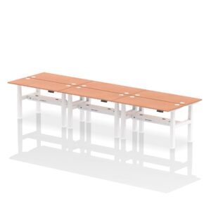 Air Back-to-Back Slimline Height Adjustable Bench Desk - 6 Person - Image 21