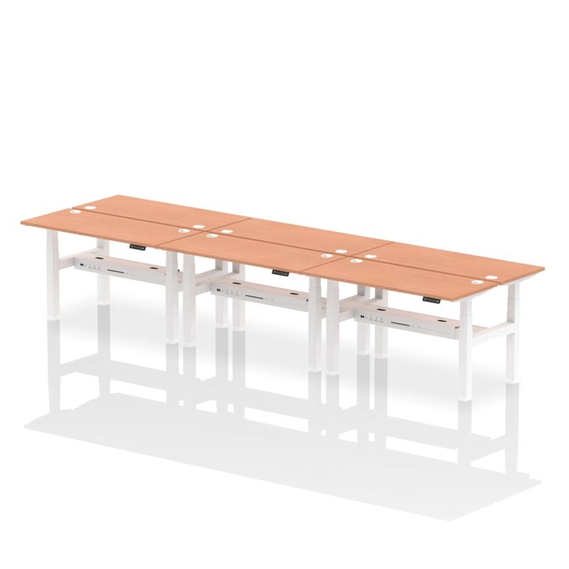 Air Back-to-Back Slimline Height Adjustable Bench Desk - 6 Person - Image 21