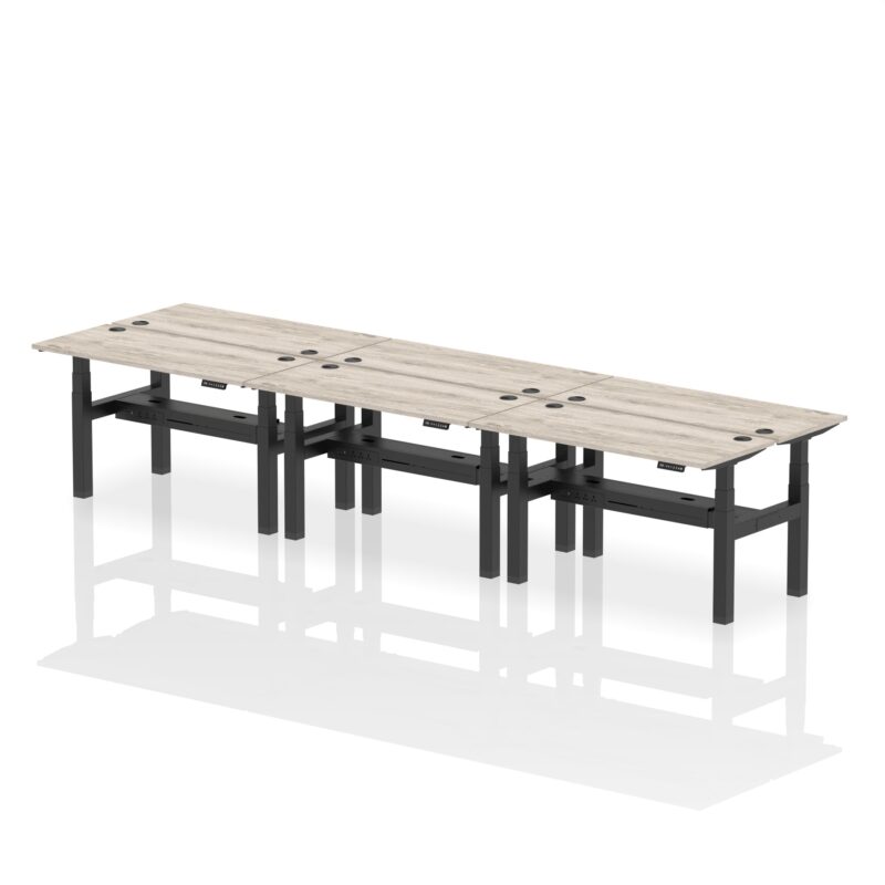 Air Back-to-Back Slimline Height Adjustable Bench Desk - 6 Person - Image 22