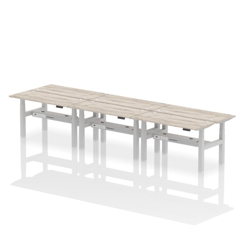 Air Back-to-Back Slimline Height Adjustable Bench Desk - 6 Person - Image 23