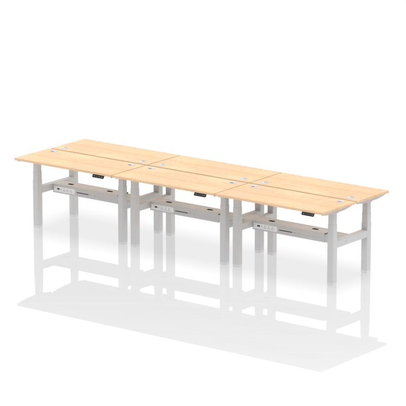 Air Back-to-Back Slimline Height Adjustable Bench Desk - 6 Person - Image 26