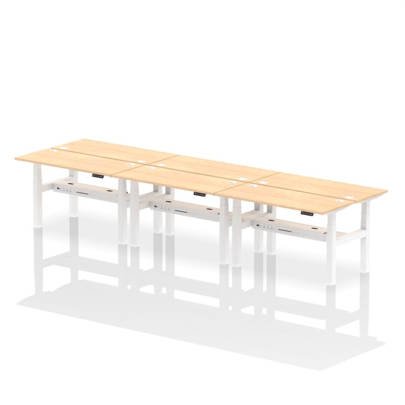 Air Back-to-Back Slimline Height Adjustable Bench Desk - 6 Person - Image 27