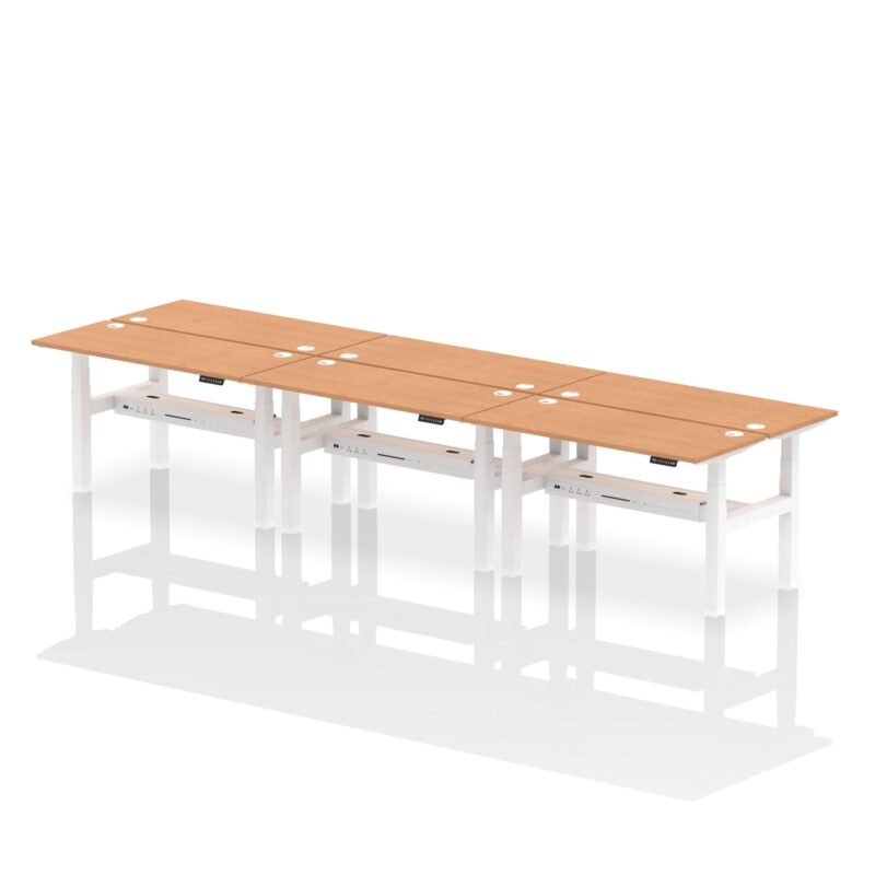 Air Back-to-Back Slimline Height Adjustable Bench Desk - 6 Person - Image 30