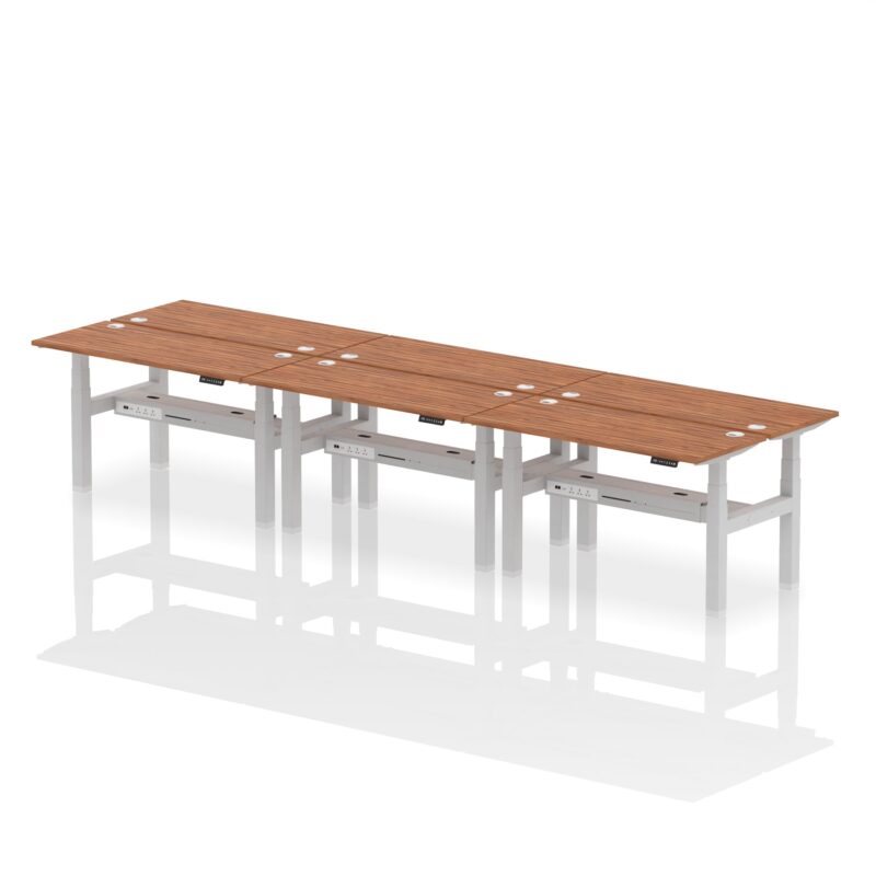 Air Back-to-Back Slimline Height Adjustable Bench Desk - 6 Person - Image 32