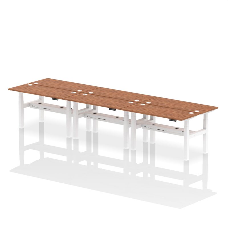 Air Back-to-Back Slimline Height Adjustable Bench Desk - 6 Person - Image 33